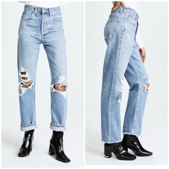 Agolde 90s Jeans in Fall Out Distressed Mid Rise Loose Fit A069C-811 Sz 23 - Picture 3 of 13